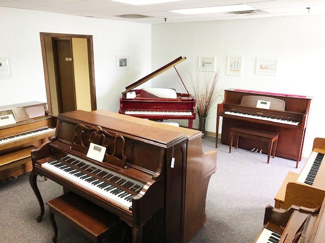 Piano showroom uprights