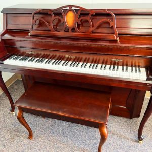 1996 Weber (built by Young Chang) Queen Ann Cherry console with bench