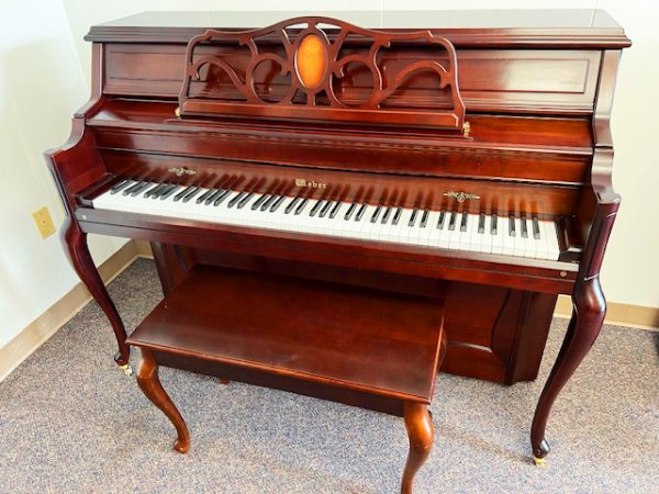 1996 Weber (built by Young Chang) Queen Ann Cherry console with bench