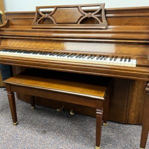 1973 Steinway Model F Console Piano in Traditional Walnut with Bench